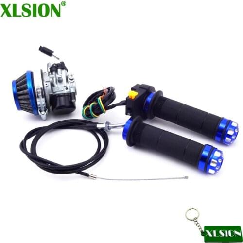 XLSION Racing Carb Carburetor Air Filter Throttle Cable Hand handle Grips Kill Stop Switch Kit For 50cc 60cc 80cc Gas Bicycle
