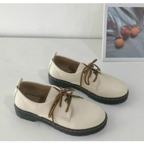 Fashion Round Toe Lace Up Hot Sale England Style Women Leather Oxford Shoes Flat Ladies Oxfords Brogue Oxfords Women U14-30