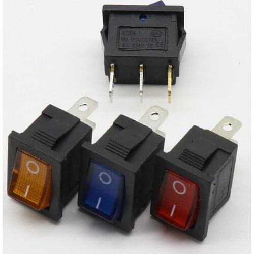 1pcs Mini 3 Pin Dashboard On Off Position Rocker Switch Illuminated Spst with Light