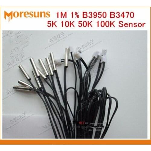 Free ship 10pcs Refrigeration air conditioner NTC temperature sensor probe 5*30mm Length1M 1% B3950 B3470 5K 10K 50K 100K Sensor