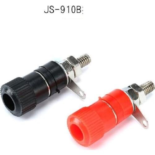 100PCS Terminal Blocks JS-910B JS-919 4mm Amplifier Terminal Connector Binding Post Banana Plug Jack Mount 50pcs Black+50pcs red