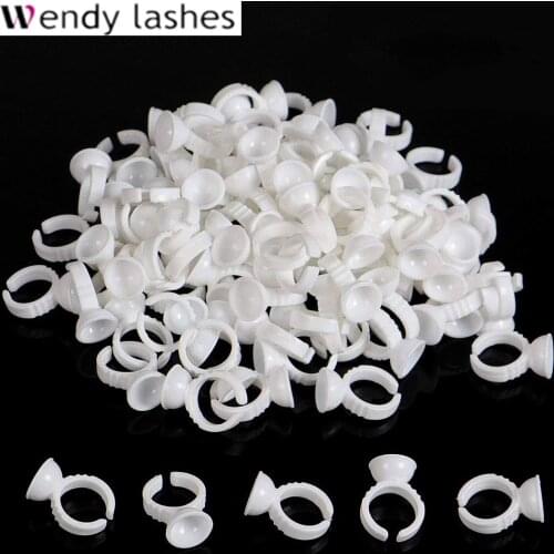 100pcs/bag Glue Rings Eyelash Extension Supplies Makeup Tool Disposable Adhesive Glue Holder Lash Extension For Professional