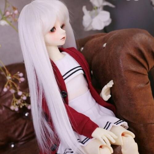 2021 New Arrival 1/3 1/4 1/6 1/8 Bjd Wig High Temperature Long Straight White MSD SD For Doll