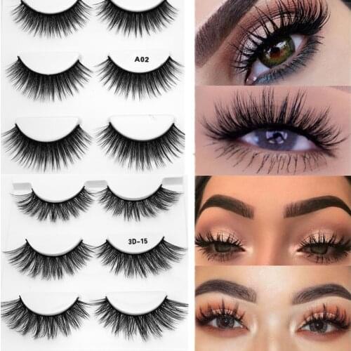 3 Pairs 9 Styles 3D Faux Mink Hair Soft False Eyelashes Fluffy Wispy Thick Lashes Handmade Soft Eye Makeup Extension Tools