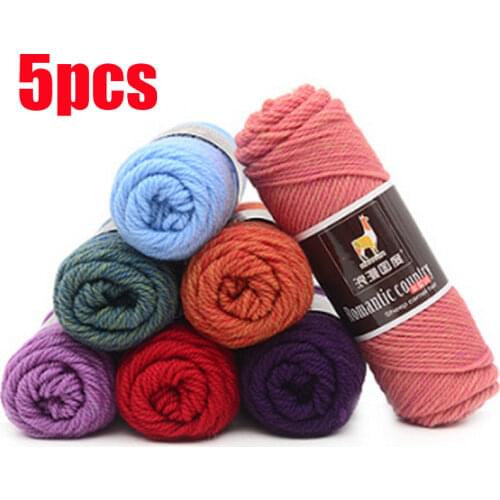5pcs Colorful Thick Yarn for Knitting Baby Knitting Work Wool Yarn for Hand Knitting Thread