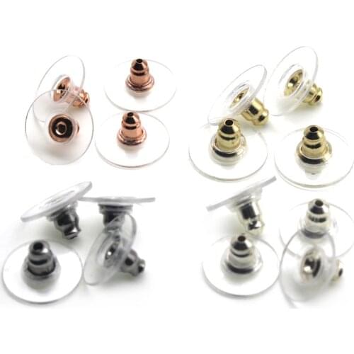 50pcs/lot Stainless Steel Stud Earring Back Stoppers Ear Post Nuts For DIY Jewelry Findings Bullet Earrings Making Accessories