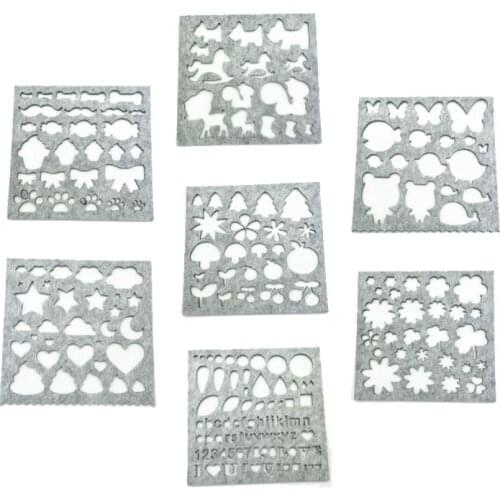 7pcs Wool Felt Mold Needle Felting DIY Craft Stencil Applique Handicraft Shaping Mould Sewing Accessories