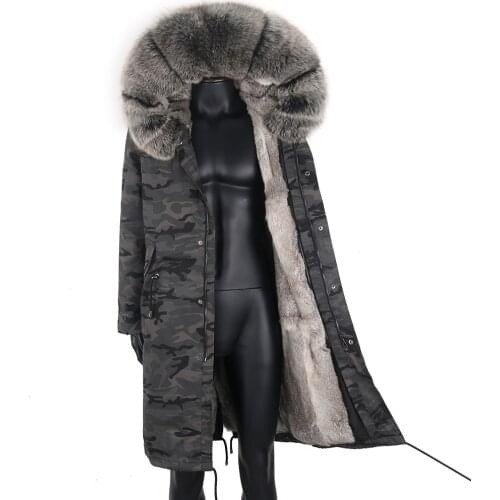 7XL Men Waterproof Parka Real Fox Fur Coat Natrul Silver Fox Fur Hoodies Men Coat Parka Thick Warm Winter Jacket 2021 New