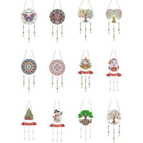 Diamond Painting Crystal Prism Teardrop Pendant Diamond Painting Kit Hanging Wind Chime Window Car Wind Chime Ornaments Decor