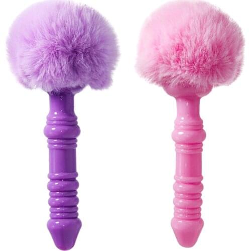 EXVOID Tail Anal Plug Role Play Anal Beads Long Butt Plug Silicone Sex Toy for Women Men Gay Erotic Plush Rabbit Tail