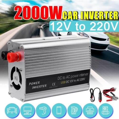 2000W DC 12V to AC 220V USB Car Power Inverter Charger Converter Adapter DC 12 to AC 220 Modified Sine Wave Transformer