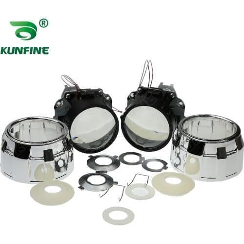 KUNFINE 2PCS/lot 2.5 inch Bi-Xenon HID Projector Lens Shrouds car high/low beam for car headlight halogen or xenon bulb