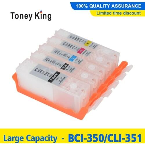 Toney King BCI 350 CLI 351 Ink Cartridge For Canon PIXUS MG5430 5530 MG5630 6330 6530 MG6730 Printer Refill Ink Cartridges