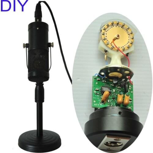DIY True sound reproduction Bracket mounted 32mm Gold Capsule OPAMP Condenser microphone
