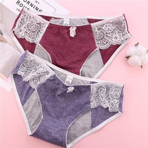 Physiological Briefs Women Leakproof Panties Sexy Menstrual Period Underwear Broadened Foral Female Calcinha