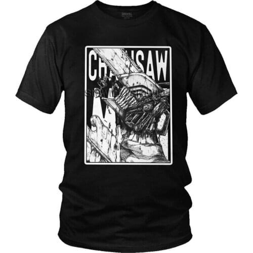 Chainsaw Man T Shirt Men Cotton Printing Streetwear T-shirt Fashion Tshirt Short Sleeve Japanese Anime Manga Denji Tee Top