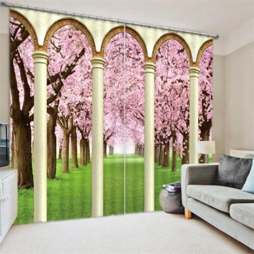 Customized Beautiful flowers Luxury 3D Blackout Window Curtain Drapes For Living room Bed room Hotel Wall Tapestry Cortinas