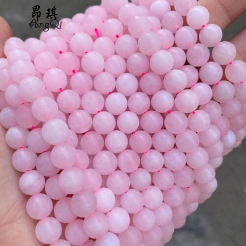 Matte Natural Pink Rose Quartz Crystal Beads 4 6 8 10 12mm Pick Size 15'' Round Loose Beads DIY For Jewelry Making Bracelet