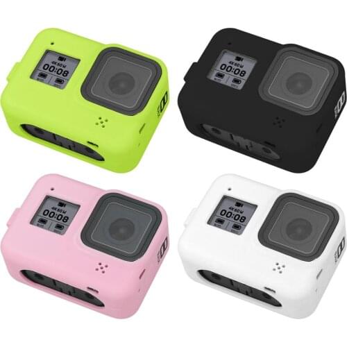 Soft Silicone Protective Case Full Cover Shell Body Case with Anti-lost Rope for Gopro Hero 8 Black Action Camera Accessories