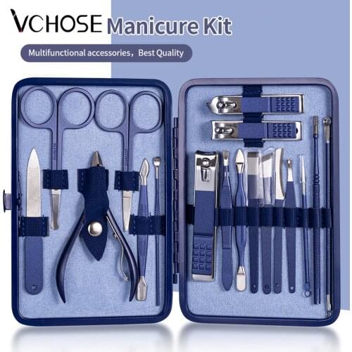 Stainless Steel Manicure Pedicure Kit Nail Cutter Set Sharp Nail File Pedicure Ear Spoon Scissors Manicure Kit Nail Clippers Set