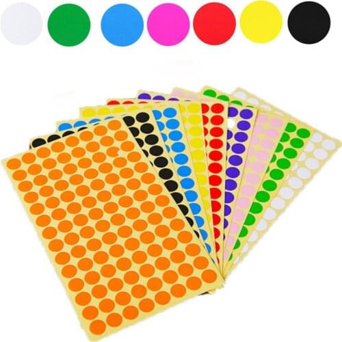 Colorful Papers Sticker 6mm 8mm 10mm/13mm/19mm/25mm for Glass Essential Oil Bottle Cap Lid Labels Blank Round Circles Stickers