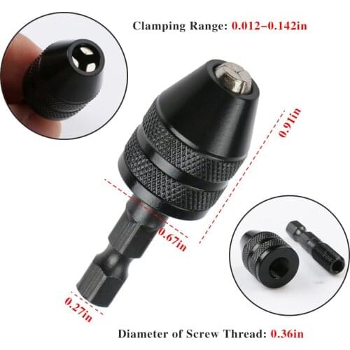 Brand New 0.3/3.6mm Carbon Steel Multifunction Keyless Quick Change Hex Shank Adapter Twist Drill Bit Chuck