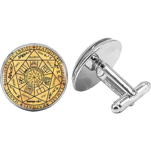 New Jewelry Cufflinks Angel Creative Time Glass Convex Round Mens Cufflinks Gift High-grade French Shirt Sleeves Nails
