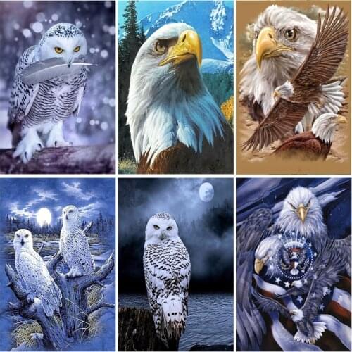 Eagle DIY 5D Diamond Painting Full Round Rhinestone Diamond Embroidery Animal Mosaic Bird Cross Stitch Home Decor