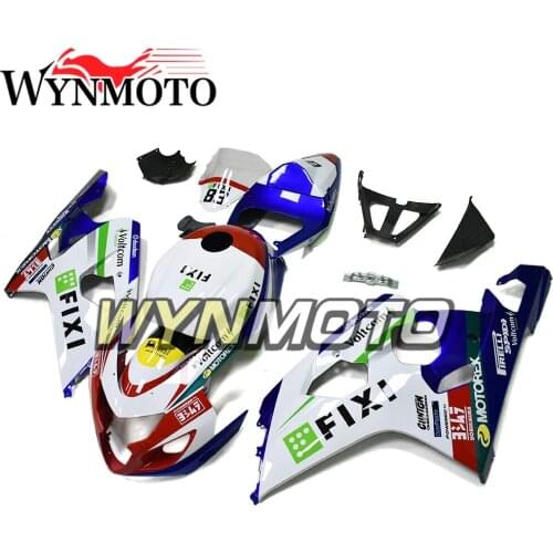 Complete Fairings For Suzuki GSXR600 GSXR750 0405 2004 2005 K4 Injection ABS Full Bodywork FIX Blue White Red Cowlings