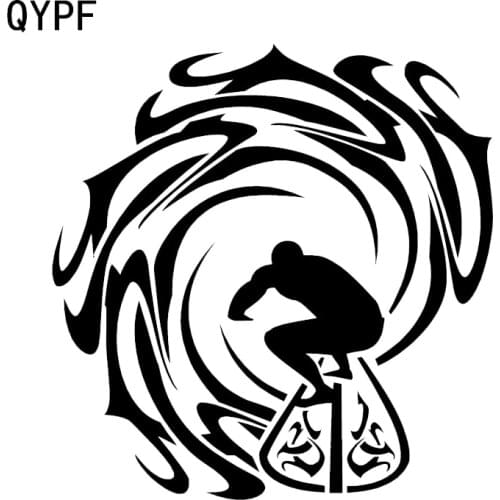 QYPF 13.4*13.9CM Fashion Sport Surfing Decor Car Sticker Vinyl High Quality Silhouette C16-0708