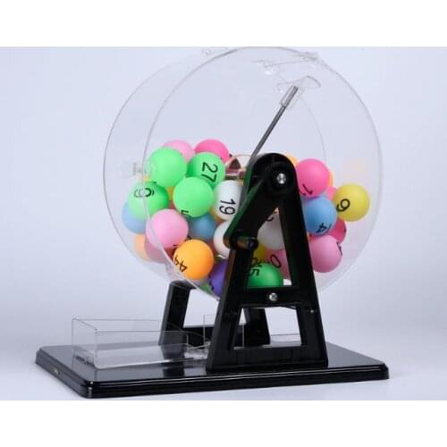 Manual shake lottery machine entertainment educational toy with 1-50 digital number color game balls