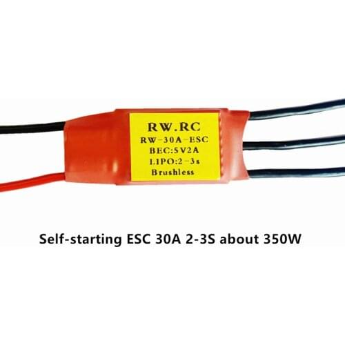 RW.RC 10A / 30A / 60A / 80A / 125A / 200A Self-Starting Brushless ESC With Driver Board No PWM For RC Fan Pump Rc Plane Parts