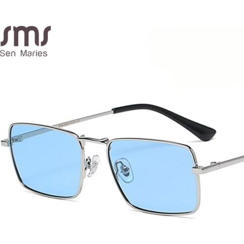 2021 Vintage Rectangle Sunglasses Men Women Steampunk Metal Frame Sunglasses Retro Sun Glasses Women Luxury Brand Eyewear