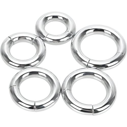 VATINE Metal Penis Cock Lock Ring 5 size Scrotum Stretcher Delay Ejaculation Sex Toys for Men Heavy Duty Male Magnetic Ball