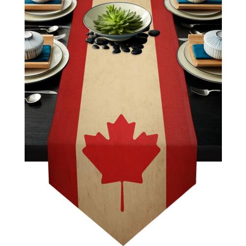 Canada Flag Vintage Texture Table Runner Modern Table Flag Home Party Country Wedding Decoration Tablecloth Table Runners