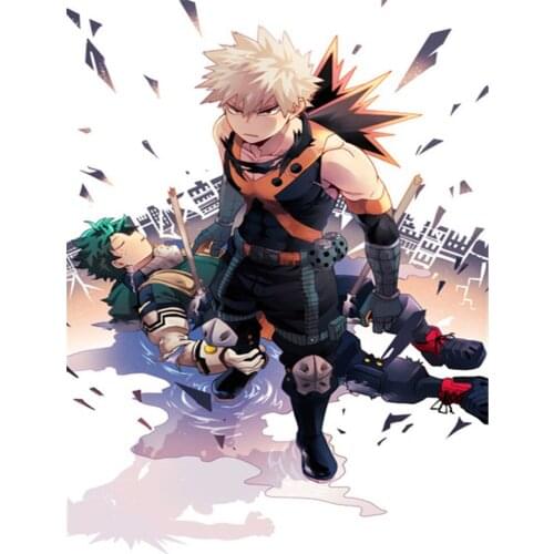 My Hero Academia Printed Water-Soluble Canvas 11CT Cross Stitch Set DIY Embroidery DMC Threads Handmade Painting Decor