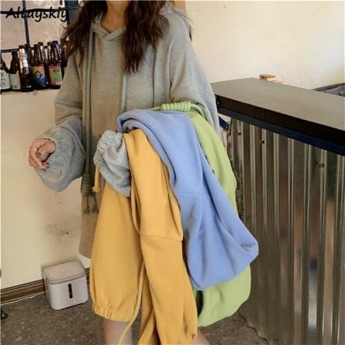 Hoodie Women Oversized Korean Classic Solid Chic Front Pocket Womens Hoodies Pullover Preppyapring Autumn Hooded Femme Clothes