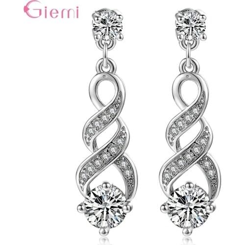 New Simple Spiral Curved Long Drop Earrings for Women Wave Design Fashion Jewelry Wholesale Party Wedding Earrings