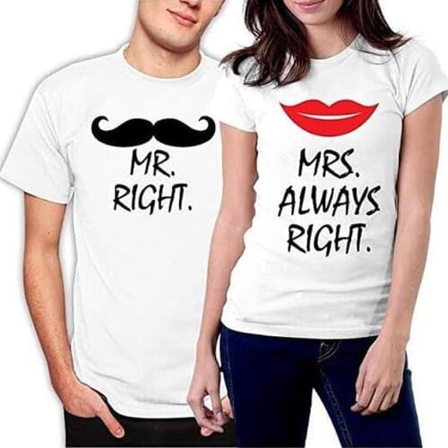 MR. MRS. Womens T-shirts Streetwear Casual Short Sleeve Couple T Shirt Summer Tops Funny Graphic Tee Shirt Men Lover T Shirts