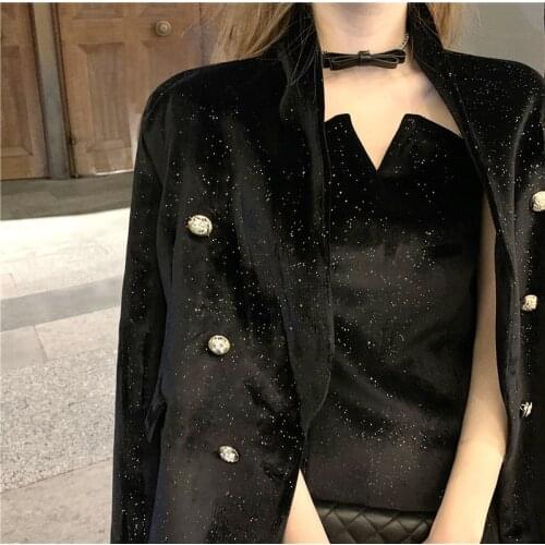 2021 Early Fall Two-piece Suit Chic New Dress Tube Top Skirt Temperament and Black Blazer Jacket Female Fashionable Solid Sets