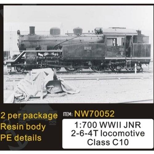 1/700 Scale WWII JNR 2-6-4T Locomotive Class C10 (2pcs), (resin+metal)