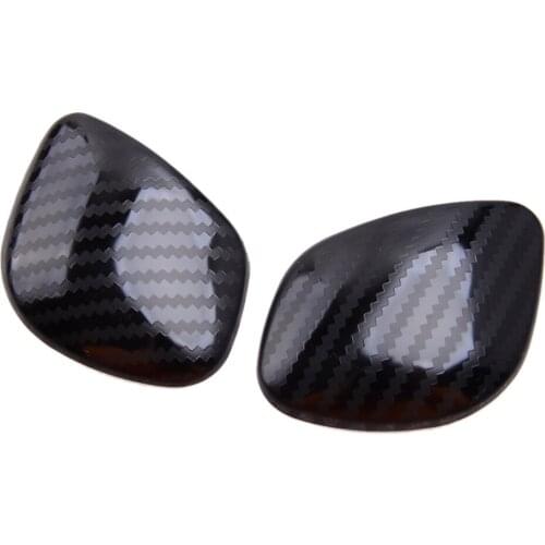 2pcs Carbon Fiber Style Gear Lever Shift Knob Side Cap Cover Trim Fit For VW Passat Beetle 2012 2013 2014 2015 2016 2017-2019