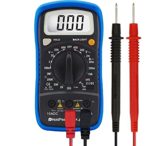 2 Pack Holdpeak HP-838L Digital Multi Tester ,AC/DC Voltage,Manual Ranging Resistance Capactiance ContinuityDiode hFE testing