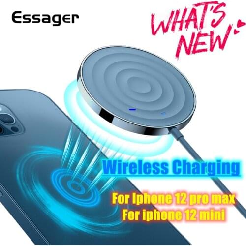 2021 Essager 15W QI Microwave Magnetic Wireless Chargers For iPhone 12 Pro Max Mini Induction Fast Wireless Charging With Cable
