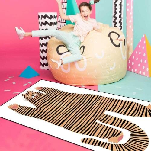 2021 Cartoon Cute Cute Leopard Tiger White Background Childrens Room Living Room Bedroom Bedside Carpet Floor Mat Customization