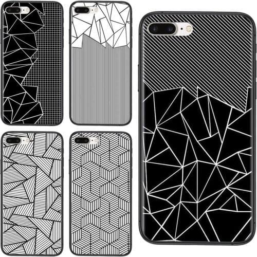 Black Geometric Grid For Galaxy Note 20 10 9 8 Ultra Samsung M51 M31 A7 A8 J6 J8 2018 A10S A11 Deals Soft TPU Screen Protector