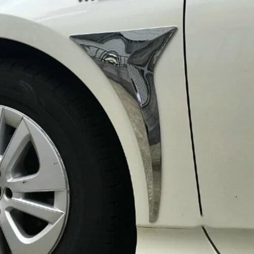 For 2017-2019 2020 Toyota PRIUS PHV ABS Chrome Car Wing Side Badge Fender Emblem Protector Sticker Cover Car Styling Accessories