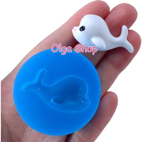 DYL122 35.4mm x 18.5mm Whale Silicone Mold Fondant Cake Decoration Candy Resin Clay Earrings Necklace Craft Soap Candle
