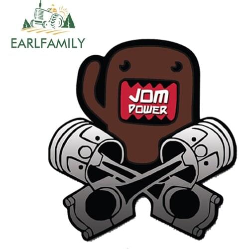 EARLFAMILY 13cm x 13cm Car Styling DOMO KUN JDM POWER Car Sticker Decal Vinyl Japan Waterproof Bumper Doors Windows Accessories