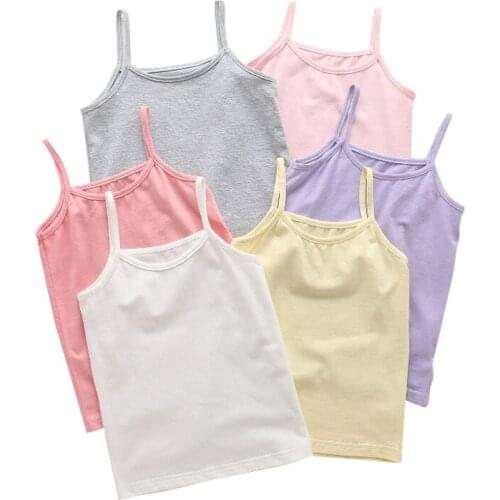 Cotton Underwear Summer Vest Colored Kids Camisole Children Tank Top Summer Baby Singlet Girls Undershirts Teenager Tank